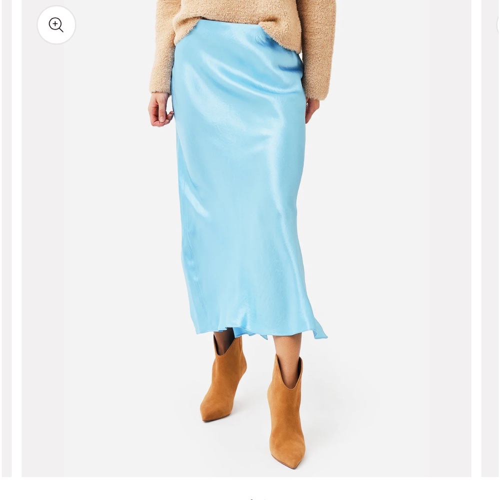 Vince Light Blue Asymmetrical Satin Skirt